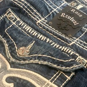 Mens Rock Revival relaxed straight jeans